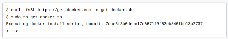 Installing Docker with the convenience script