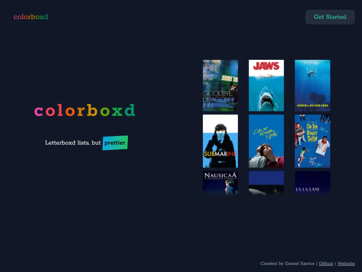 Colorboxd - Landing Page